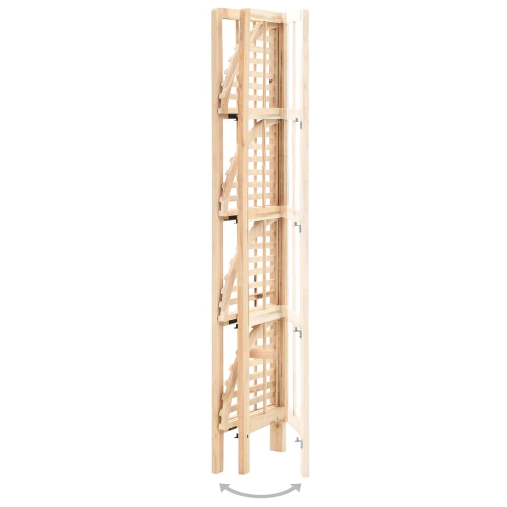 Scaffale angolare in legno di cedro, pieghevole, beige, 27 x 27 x