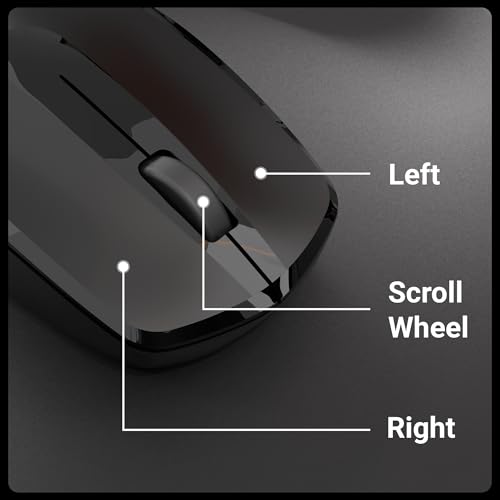 Image of ZEBRONICS Wireless Mouse, 2.4GHz, 3200 DPI, 3 Buttons, Comfortable & Ergonomic, USB Nano Receiver, Power-Saving Mode, Works on Most Surfaces, for Mac | Laptop | Computer (Freego, Black)