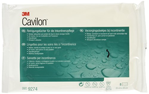 3M Cavilon™ Salviette per Incontinenza - cm 20 x 30, Confezione da 96 Pezzi (12 buste da 8)