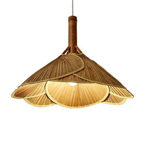 Lampe suspendue en bambou et lustre design tropical pour salon