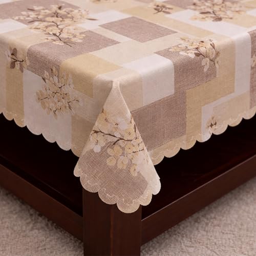 Image of Dakshya Industirs PVC Waterproof Table Cover 36x54 Inch Floral Printed Center Table Cover Washable Plastic Table Sheet Oilproof Dining Table Cover for Coffee Table Living Room Home (Printed Bloom)
