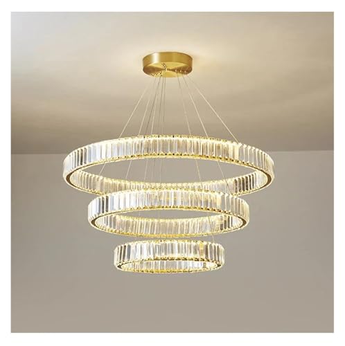 Suspension LED cristal intensité variable pour plafond salon moderne