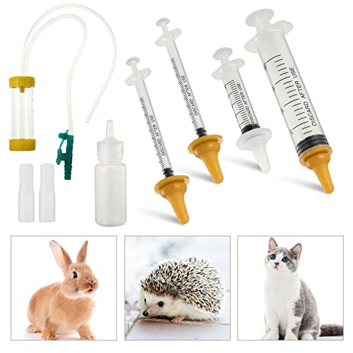 Zubebe 15 Pcs Puppy Whelping Supplies Puppy Feeding Tube Kit Includes Pet Feeding Bottle Nipples Dog Kitten Nursing Syringes Pill Shooter Dispenser 10 ml 15 ml Tool for Kitten Animals - Thumbnail 7