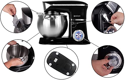 MalTec Küchenmaschine MaltecChef1800W | 3-in-1 Knetmaschine | mit 6L Edelstahlschüssel | inkl. Flachrührer, Schlagbesen… – Bild 5