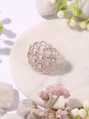 Cubic Zirconia Bling Brass Finger Ring for Women