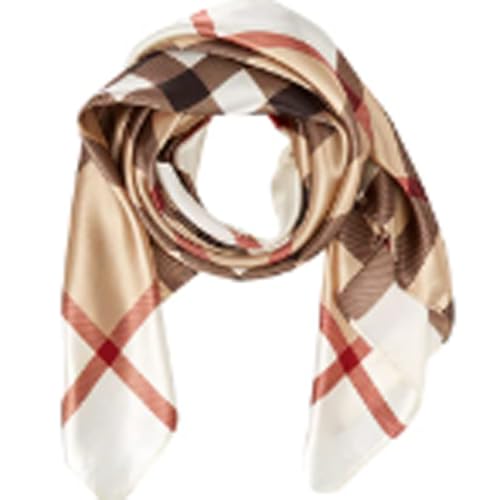 Ecroon Foulard Carré Echarpes et Foulards Femme Châles Écharpes Square Motif d'Impression Satin de Soie Bandanas