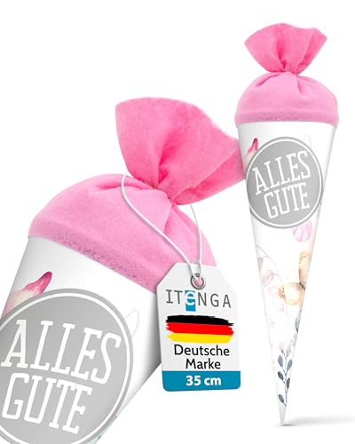 itenga Geschwister Schultüte 35cm Schmetterling Alles Gute mit Filzverschluss kleine Tüte Geschenkverpackung Einschulung Schulanfang