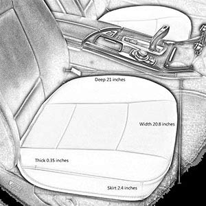 EDEALYN Luxury PU Leather Car Seat Cover Protector Front, Bottom Single Seat Cover-Compatible with 90% Vehicles (Width 20.8 ×deep 21×Thick 0.2 inch) (Black)