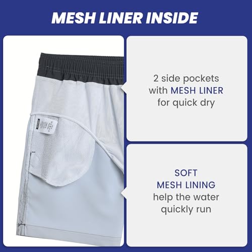 Image of maamgic Mens 7 inch Stretch Swim Trunks Quick Dry Mesh Lining Swimwear Bathing Suits