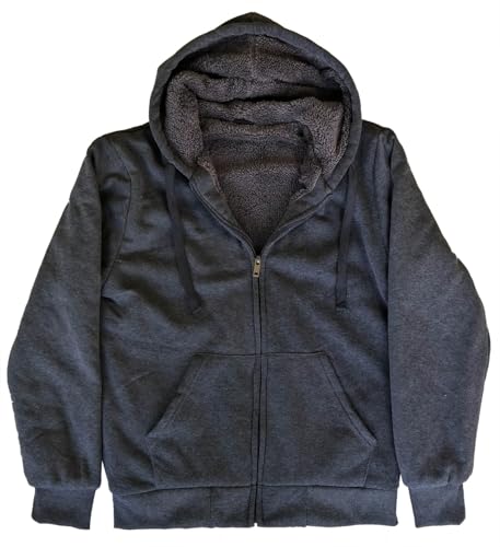 Men's Full Zip Hoodie, Men Sherpa Fleece Lined Jackets Fashion Winter Hooded Coats Warm Sweatshirt3