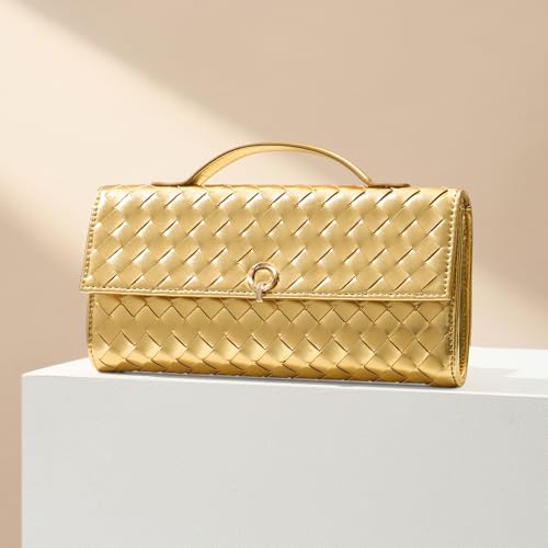 Image of CHUNLI Dressy Clutch Purses for Women, Crossbody Bags with Top Handle, Formal Evening PU Leather Flapover Handbag