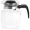 Wenco Glazen Kan, Theepot Met Deksel, Vulvolume: 1,25 L, Glas/Kunststof, Transparant/Zwart