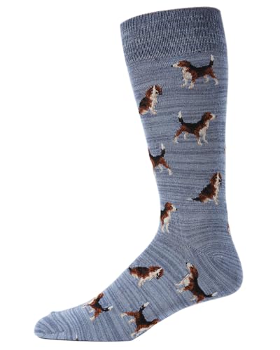 MeMoi Men's 2 Pair Pack Beagle Dog Rayan Blend Crew Socks3