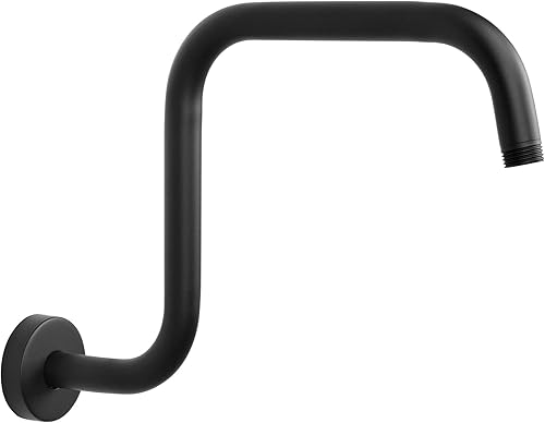 NearMoon Brazo de extensión de ducha en forma de S con brida, tubo extensor de cabezal de ducha de altura alta de acero inoxidable, extensión