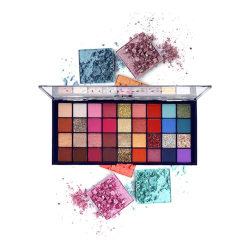 Image of MATT LOOK 36 Colors Catch the Eyeshadow Palette with Waterproof, High Pigment Flawless Finish & Long Lasting | Matte Nude Shimmer Eyeshadow Palette | 20.5g | 01
