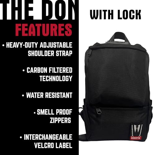 DIME BAGS Lockable Sling Backpack with Odor Sealing Carbon Lining, Scent & Spill Proof Crossbody Bag with 3-Digit Combo Lock, Water-Resistant Exterior, Adjustable Strap & Hidden Pocket (Black)4