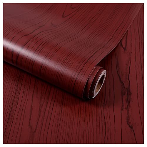 TJLMCORP Papier peint autocollant en PVC épais et durable - Texture acajou - 60 x 300 cm - Fond texturé - Pour la maison et la cuisine Cover
