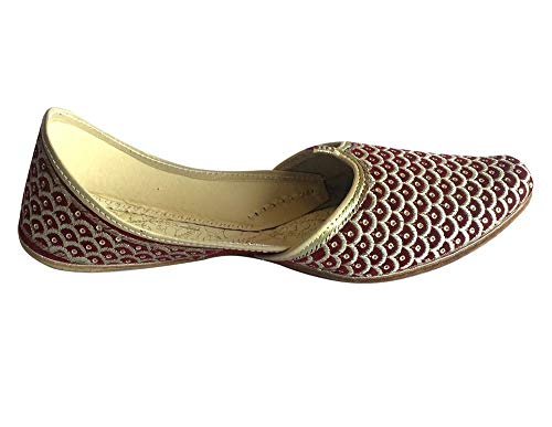 Mens Punjabi Jutti Sherwani Shoes Mehroon Gold Zari Khussa Shoes Formal Sandals Ethnic Footwear3