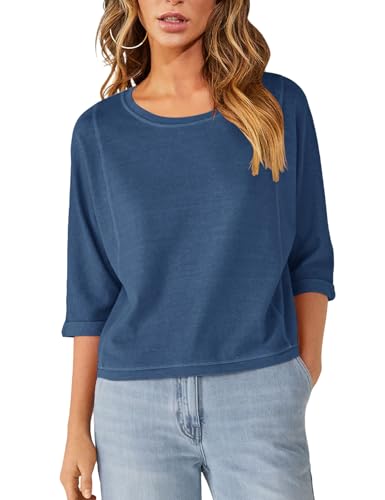 Fanway&EC Women's Casual Summer Tops 3/4 Sleeve Crew Neck T Shirts Loose Fit Tunic Blouses Tee