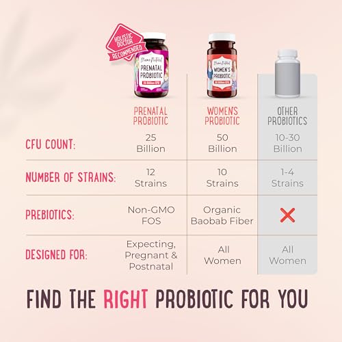 Image of Mama Natural Prenatal Probiotics for Women - Gut & Immune Support for Pregnancy, Breastfeeding & Postpartum* | 25 Billion CFU, 12 Strain Probiotic & Prebiotic Blend to Support Mom and Baby