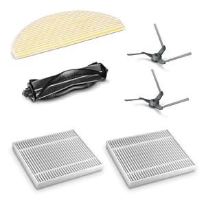 KÄRCHER Zubehör-Set für RVC 3 Saugroboter, Ersatzteile aus Hauptbürste, Seitenbürsten, Wischtuch und Filter für perfekte Reinigung, 1 Set