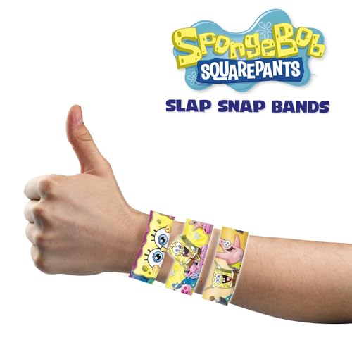 Slap Snap Bands Armbänder SpongeBoB - Schnapparmband Kinder mit SpongeBob Schammkopf-Motiv, Klatscharmband Kinder