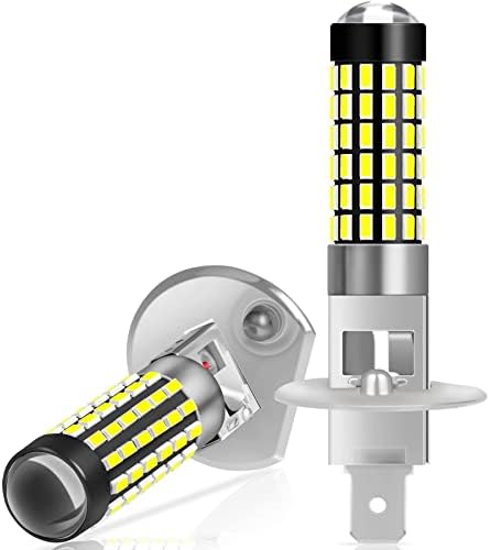 KATUR 2pcs 900 Lumens H1 Base Super Bright 3014 78SMD Lens LED Bulbs Car Driving Daytime Running Lights Xenon White 6000K DC 12V-24V