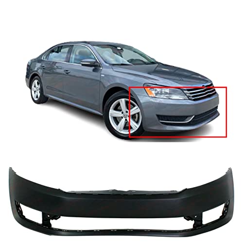 FitParts Compatible with Front Bumper Cover Fascia 2012-2015 VW Volkswagen Passat Sedan TDI SEL SE S. New, Primed Without Sensor Holes, With Fog Light Holes. VW1000199 561807217BGRU