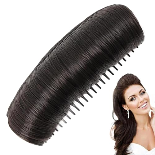Portrayi Invisible Flu-ffy Hair Pad, Invisible Hair Bun Wig Clip, Invisible Flu-ffy Hair Pad Black, Natural Hair Bun Clip, D IY Heightening Hairstyle Invisible Fl-uffy Hair Pad