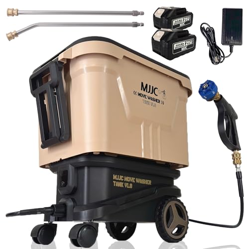 MJJC ポータブル 高圧洗浄機 コードレス 充電式 バケツ タンク式 大容量 28L...