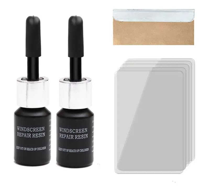 Annma Products Windshield Repair Kit Automotive Glass Repair Fluid Car Window Glass Crack Chip Repair Kit Window Screen Curing Glue Tools (Pack of 2)