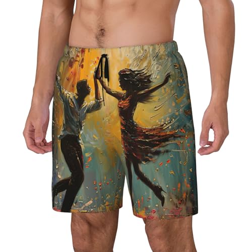 Dance with Music Print Men Stylish Functionality Swim Trunks Breathable Beach Shorts Surfing Gym Fishing2