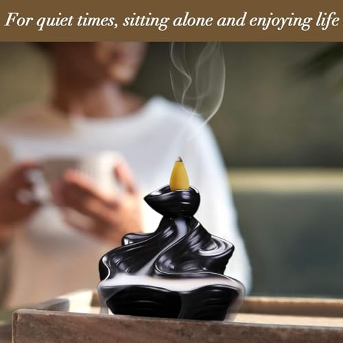 Sukh Backflow Incense Cones for Waterfall - Waterfall Scented Incense Cone 108 PCS Backflow Smoke Burning Cone Incense Bulk 6 Different Incense Waterfall Cones for Backflow Waterfall Incense Burner