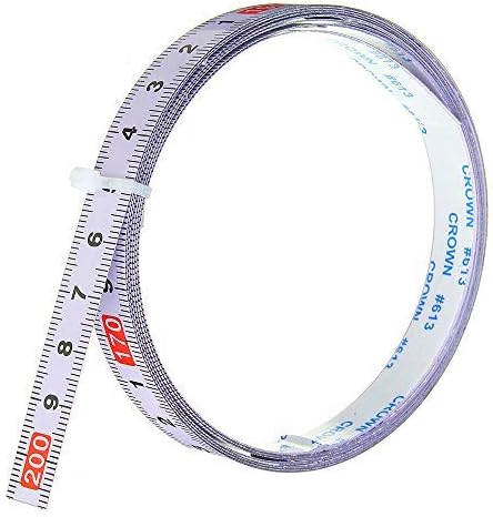 Doolland Self Adhesive Metric Ruler Miter Track Tape Measure Steel Miter Saw Scale for T-Track Router Table Band Saw Woodworking Tool,0-3M