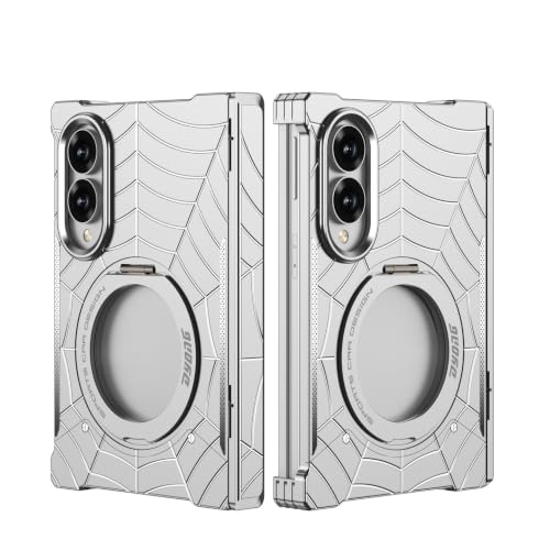 Generic etui kompatybilne z Samsung Galaxy Z Fold 8 Ultra (kolor: srebrny) w pełni metalowa rama zderzak tylny metalowy stojak zawias magnetyczny tył etui z klapką