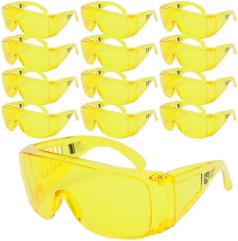 Shield Right Visitor Safety Glasses, 12 Pack Over Eyeglasses, Ant...