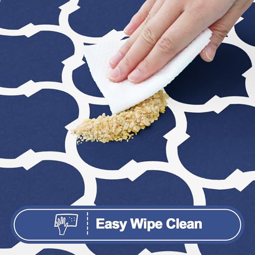 Smiry 2 Pack Rectangle Table Cloth 5 Foot, Waterproof Elastic Fitted Tablecloths, Windproof Washable Polyester Table Cover for Picnic, Camping, Outdoor (Navy, 30"x60") by Smiry - Used condition - Image 9