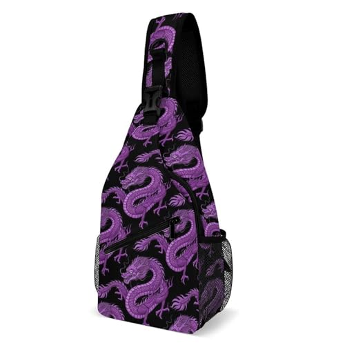 Sac Bandoulière Dragon pour Hommes et Femmes - Sacoche de Poitrine Sport et Voyage