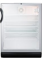 Summit SCR600BGLBIADA 24" ADA Compliant Beverage Center: 5.5 cu.ft Commercial Refrigerator w/ Lock & Glass Door