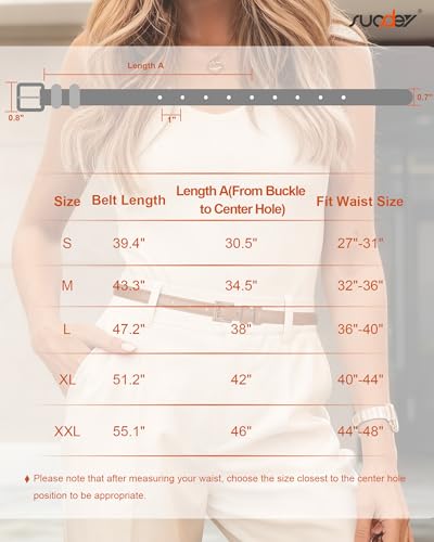 Variant 6 - SUOSDEY Women Skinny Belt for Jeans Dresses Candy Color Thin Waist Belt with Square Buckle 0.7" Width yellow