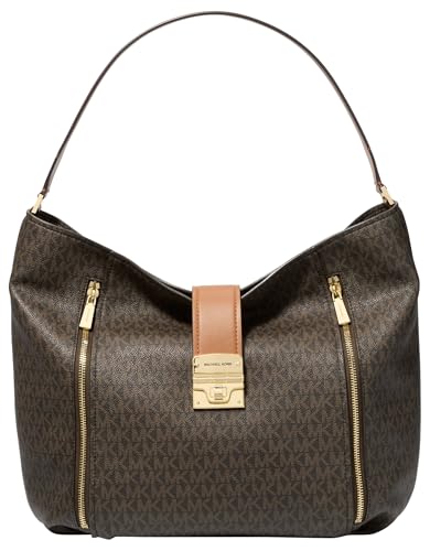 Michael Kors Addie Large Hobo Shoulder Bag, Gold-Tone Hardware/Brown/Acorn
