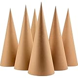 6 Pcs Paper Mache Cones Open Bottom 13.8 x 5 in, Extra Thick Cardboard Cones for Crafts Paper Cones for Christmas Valentine Gnomes Christmas Tree DIY Projects and Decorations
