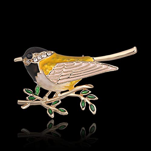 Image of Generic Fashion Women Brooch Costume Wedding Jewelry Vintage Handmade Animal Bird Branch Crystal Gold Color Brooch Pin Practical and clever