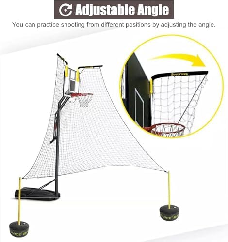 Portable Basketball Rebounder Net - Ball Return Attachment for Home Yard and School Practice Enhances Shooting Skills