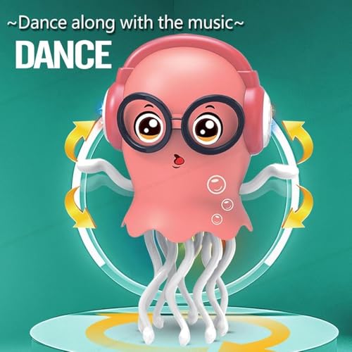 Image of Dancing Jellyfish Toy with Light Up Musical Features and 360 Degree Rotating Tentacles | Automatic Moving Cartoon Jelly Fish Toy for Kids Boys Girls (Multicolor) (Style 2)