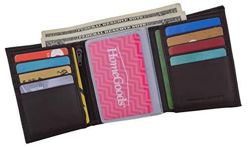 RFID Blocking Mens Trifold Wallet W/Removable Credit Card ID Holder4