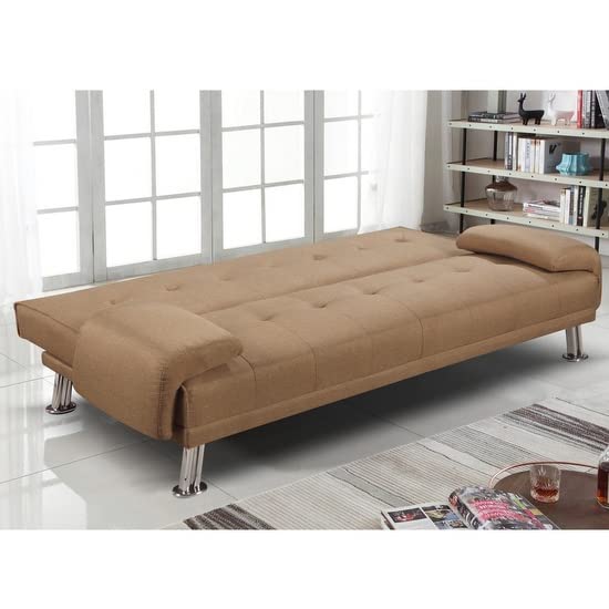 Bagno Italia Divano letto sofà 194x110x40 in ecopelle nero o bianco o microfibra beige o grigio reclinabile design moderno per sala soggiorno modello Sibilla I modern