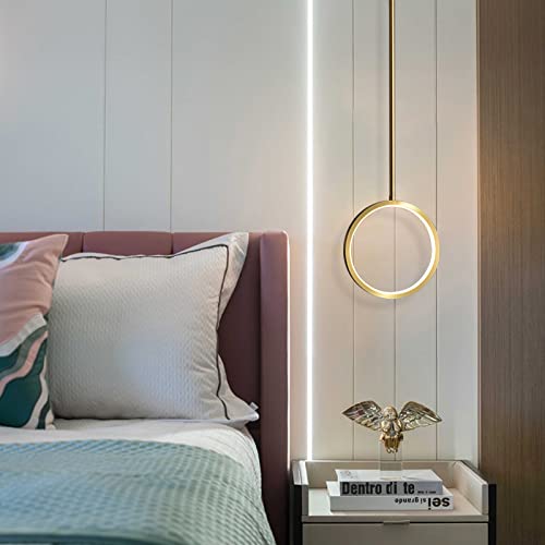 Lustre suspension LED cuivre luxe 20W luminaire chic design rond pour salle à manger haut de gamme