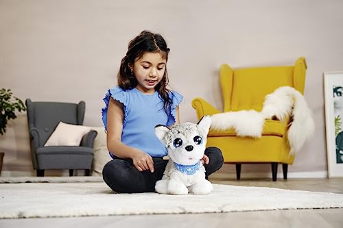 Simba 105890050 - Chichi Love Happy Husky (30 cm) - interaktiver Spielzeug-Hund für Kinder ab 3 Jahre, süßes Kuscheltier mit Deutscher Sprachsteuerung (12 Funktionen) & Sound inkl. Batterien