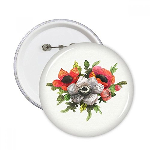 Badge rond pavot et maïs DIYthinker lot de 5 broches rétro en métal taille S multicolore